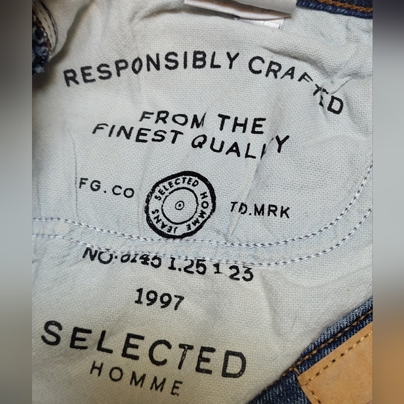 Selected Homme Men's Dark Blue Skinny Pete 3004 Jeans - Size 34 - Picture 9 of 9